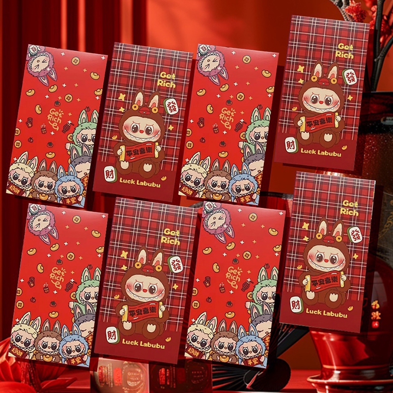 10pcs Creative Labubu Red Envelope New Year Angpao Red Packet Spring ...