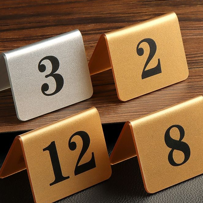 Acrylic V-Shaped Double-Sided Table Number Plate Bar Vertical Number ...