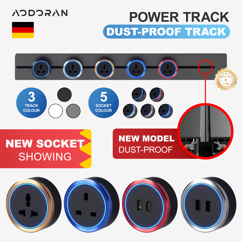 Aodoran Power Track 32A Power Line Power Rail and Power Track Socket ...