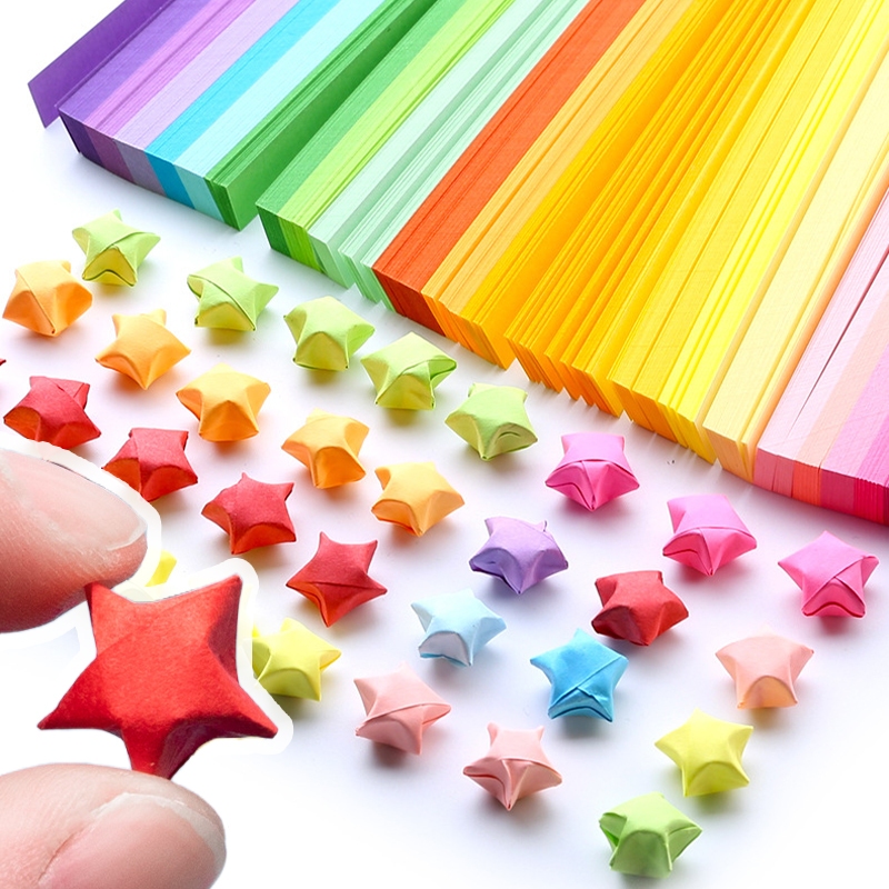 540pcs Candy Color Star Note Luminous Lucky Star Strip Handmade Origami ...