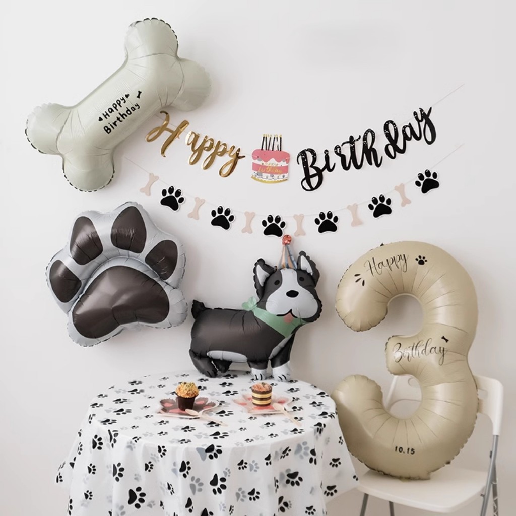 Duraaamo 8 Pack Dog Party Banner - Pink Paw Print Paper Garland For Pet Birthday, Baby Shower, Let's Pawty Decorations 10 thumbnail image