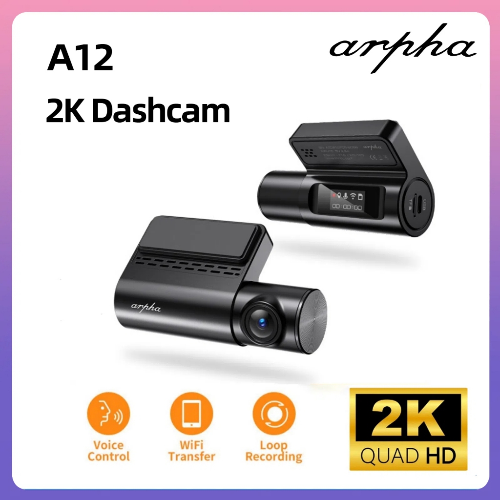 Arpha A12 2K Dashcam 2160P Car Camera Driving Recorder with GPS Voice ...