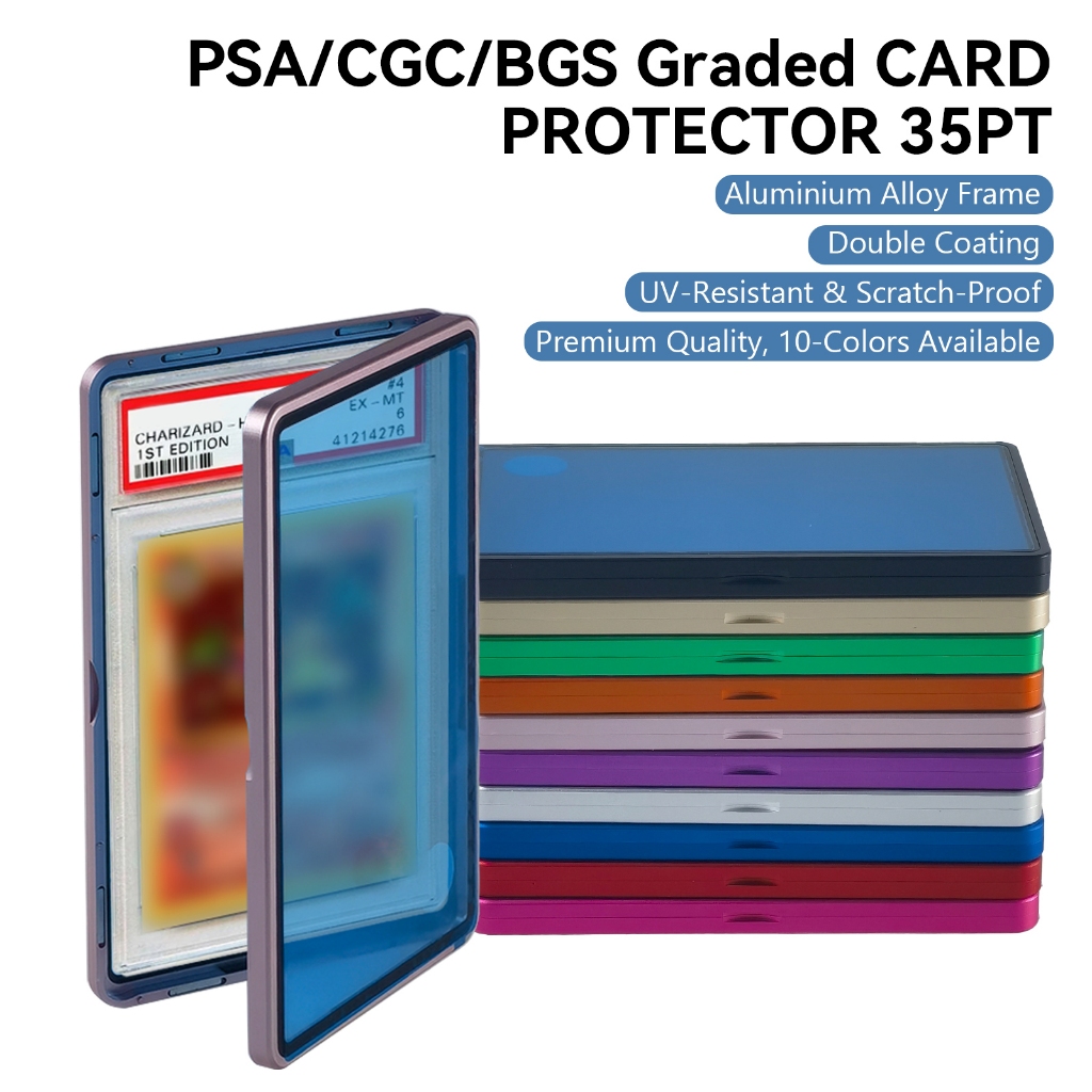 For BGS For PSA For CGC Sports & Gaming Cards Premium Metal Frame Graded  Card Protector Magnetic Aluminum Glass Case UV Scratch Resistant Display  Multi-Color Guard Bumper Options | Shopee Malaysia