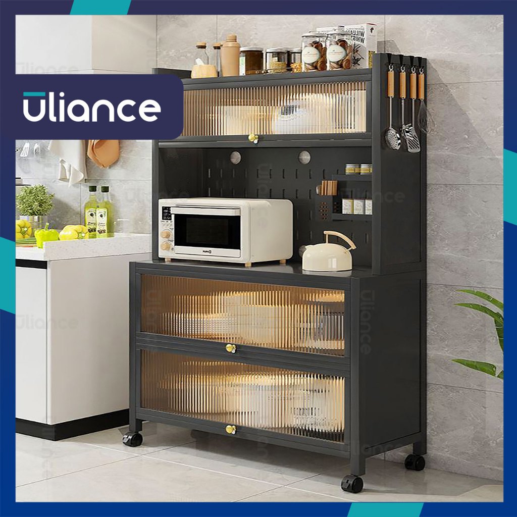 Uliance Kitchen Cabinet Rack Shelves Microwave Oven Rak Kitchen Storage ...