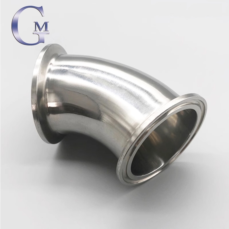304 Food Grade TC clamped Bend Sanitary 45 Degree Tri Clamp Elbow ...