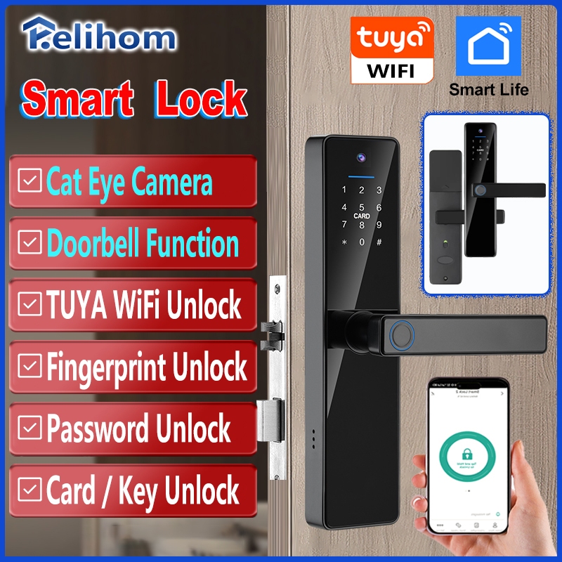 Relihom H14C Tuya WiFi Digital Password Smart Door Lock Aluminum Alloy ...