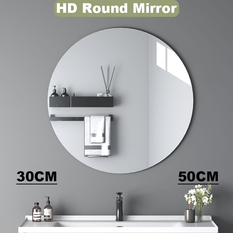 HD Acrylic Anti Fog Shower Mirror Bathroom Round Make Up Mirror ...