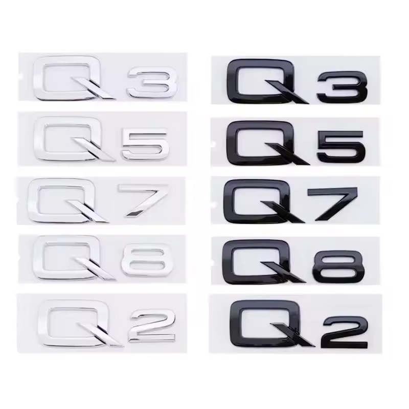 3D ABS Letters Chrome Black Car Rear Trunk Boot Emblem Sticker Decals ...