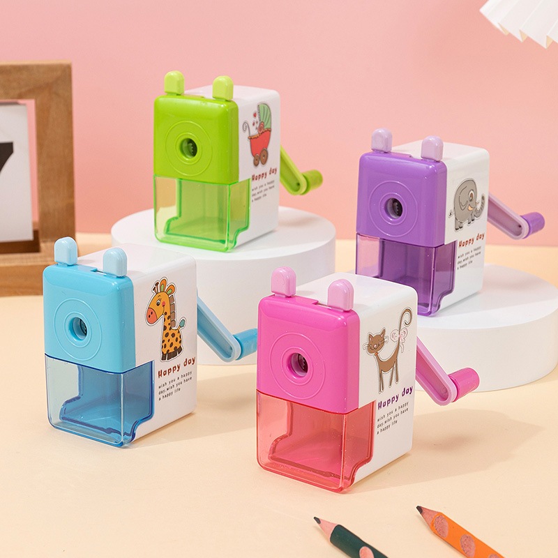 Cartoon pencil sharpener hand-crank pencil sharpener box creative labor ...