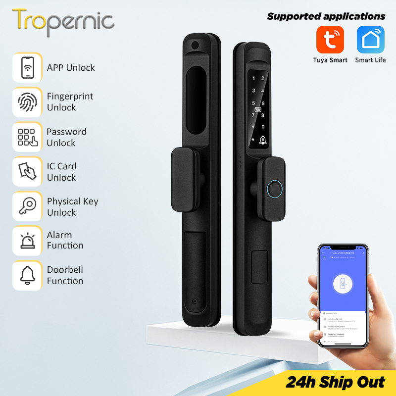 [Short Handle] 5 In 1 Tuya WiFi Smart Door Lock IP65 Waterproof ...