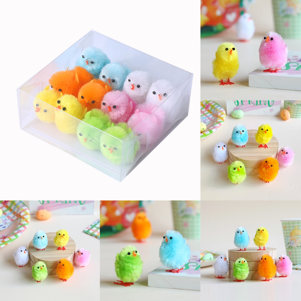 12pcs/box 3.5cm Easter Soft Stuffed Chick Doll Yellow Mini Lovely ...