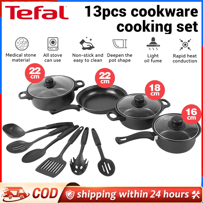 Tefal Supercook 13-piece set (frying pan 22 cm, milk pan 6 cm, stew pan ...