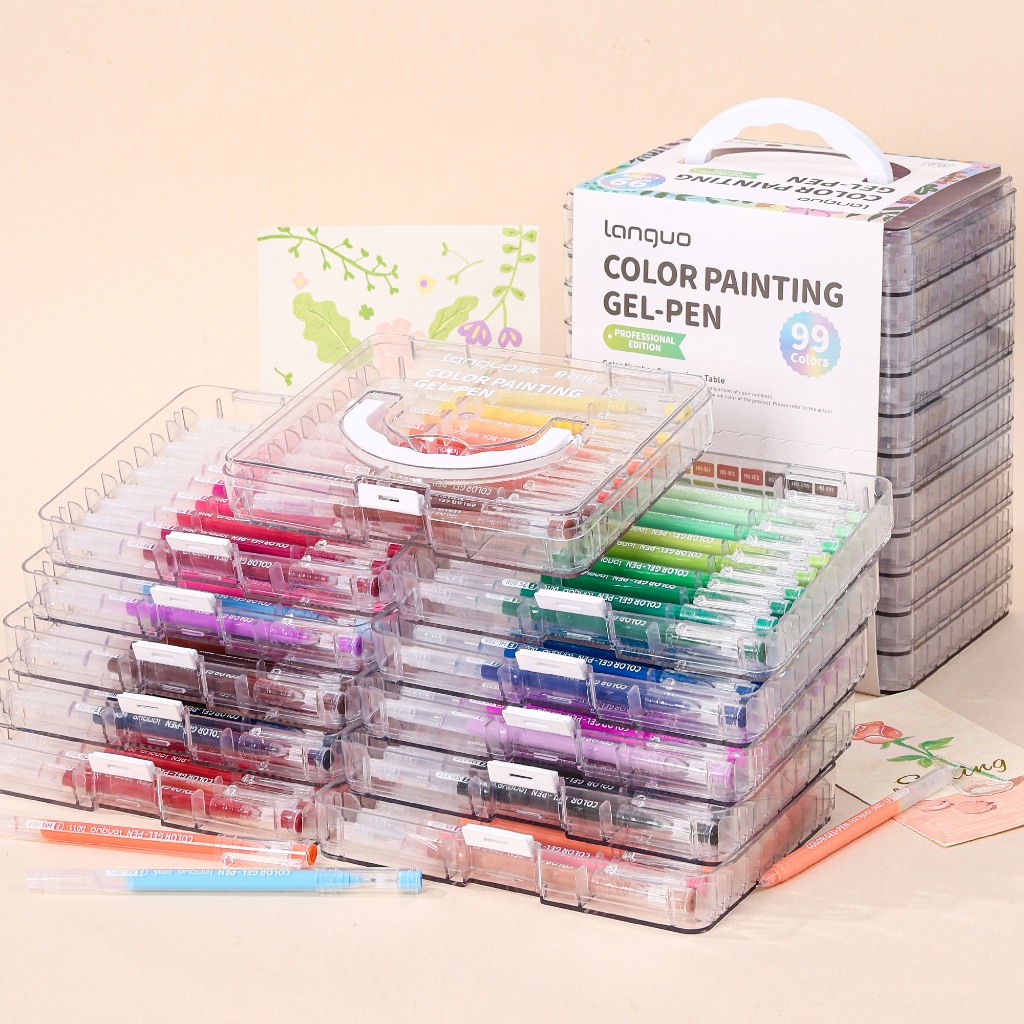 Languo handbook pen set co-branded 99 color gel pen painting special ...