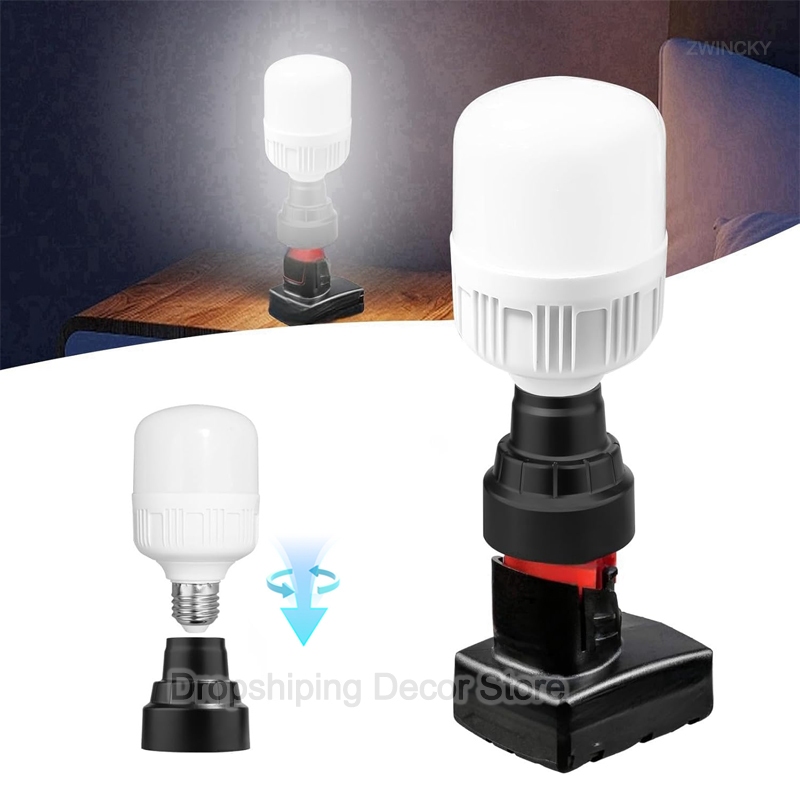 LED Work Light For Milwaukee 12V Li-ion Battery E27 Light Bulb Socket  Adapter Protable Flashlight | Shopee Malaysia
