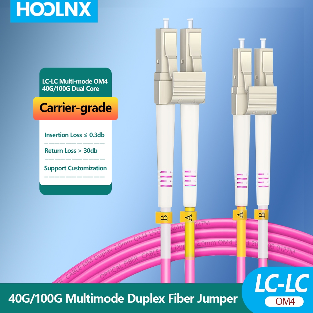 HOOLNX OM4 LC To LC UPC Multimode Duplex 40Gbps Optical Patch Cable, 2 ...