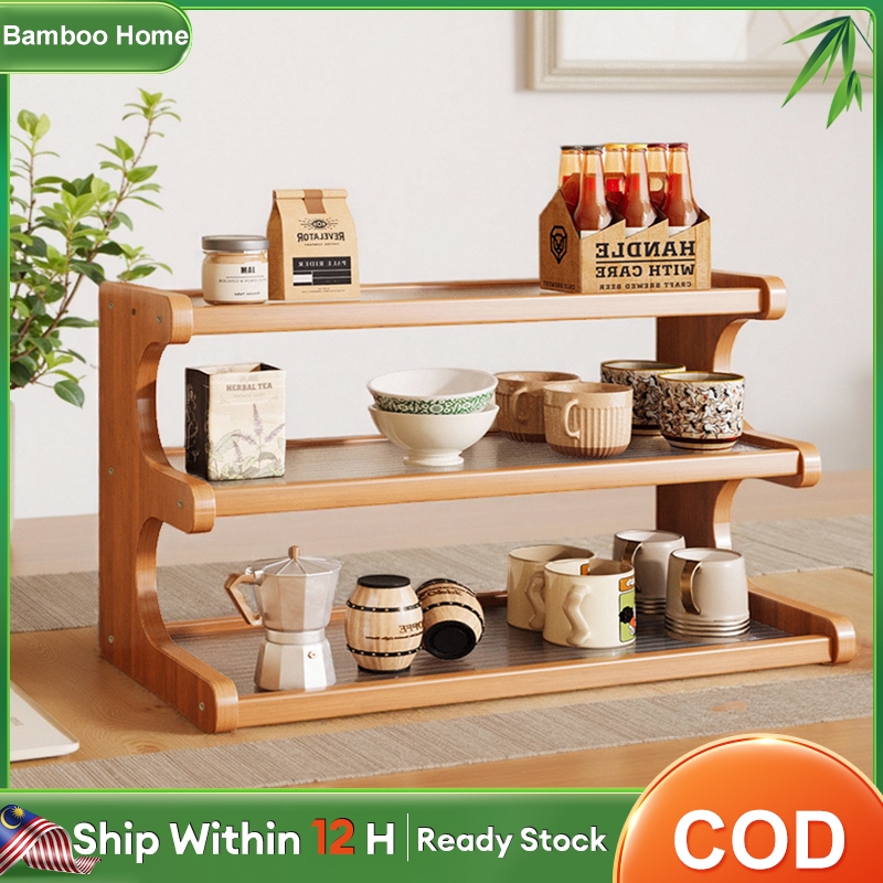 Table Storage Rack Rak Buku Murah 2/3 Layers Display Rack Table Shelf ...