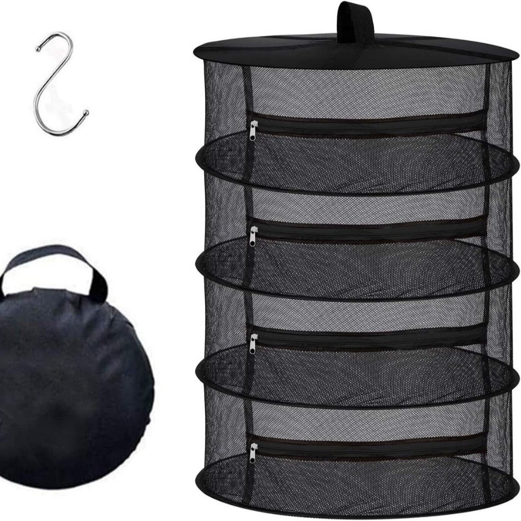 SunStream 4-Tier Mesh Herb Drying Rack, Collapsible with Storage Bag ...