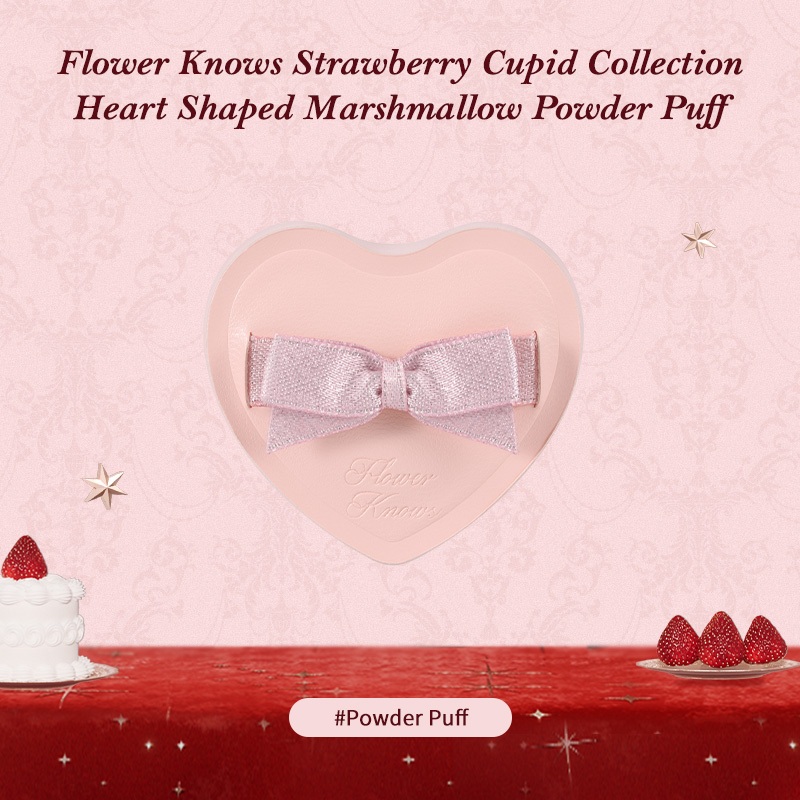 Product image Flower Knows Strawberry Cupid Collection Heart Shaped Marshmallow Powder Puff【Complete gift】 1