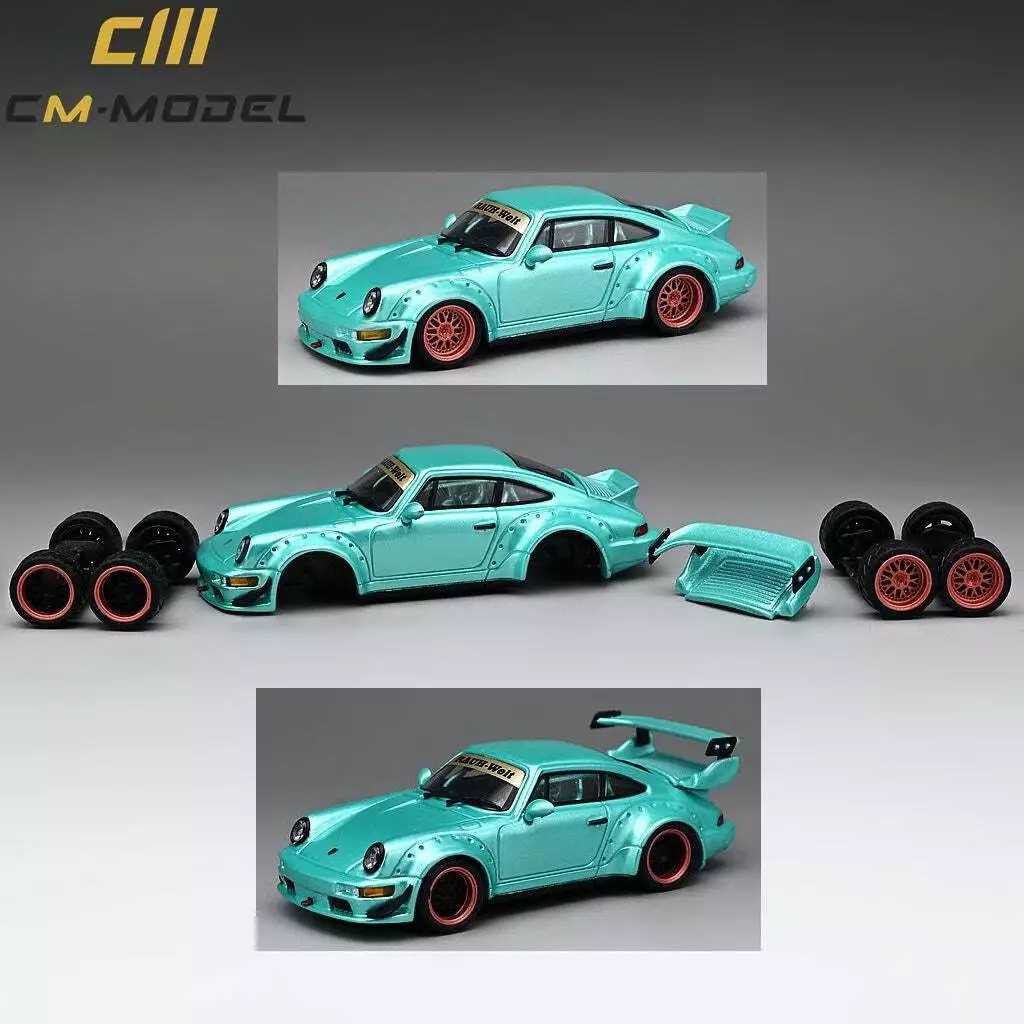 Modèle Réduit 1:64 Porsche 911 RWB 964 – Couleur Flash Green Métallisé – CM-Model – Collection Miniature