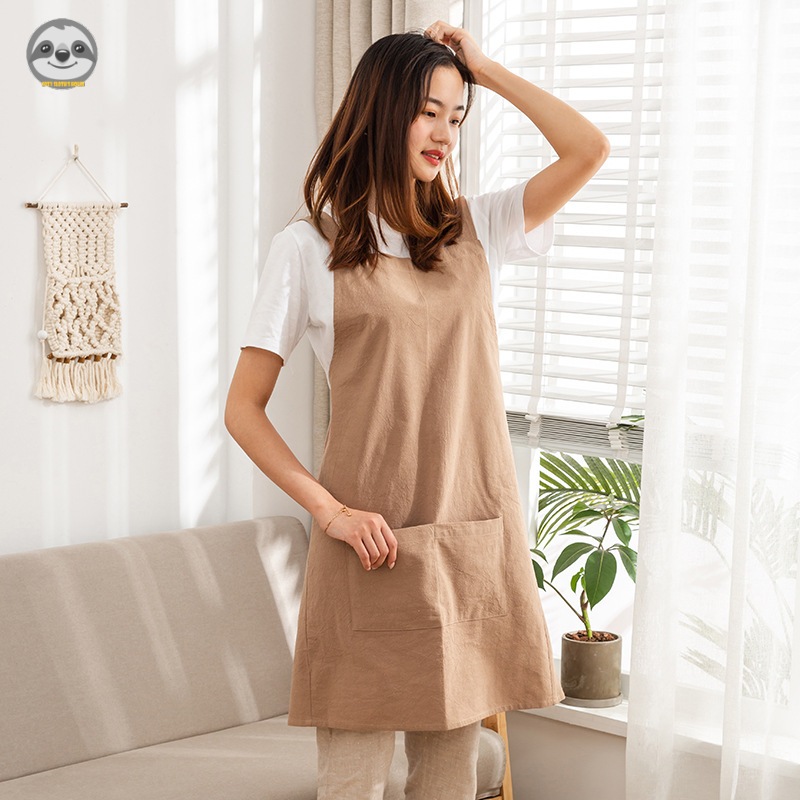 Japanese Muji Style/Unisex Anti-dust Homewear/Painting Apron/Pottery ...