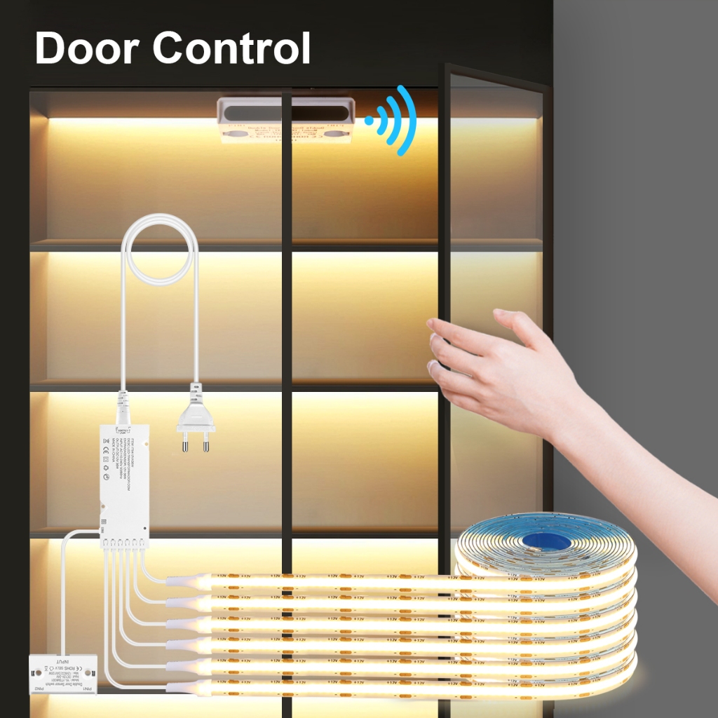 AC220V Double Door Sensor Control COB LED Strip Light With Proximity ...