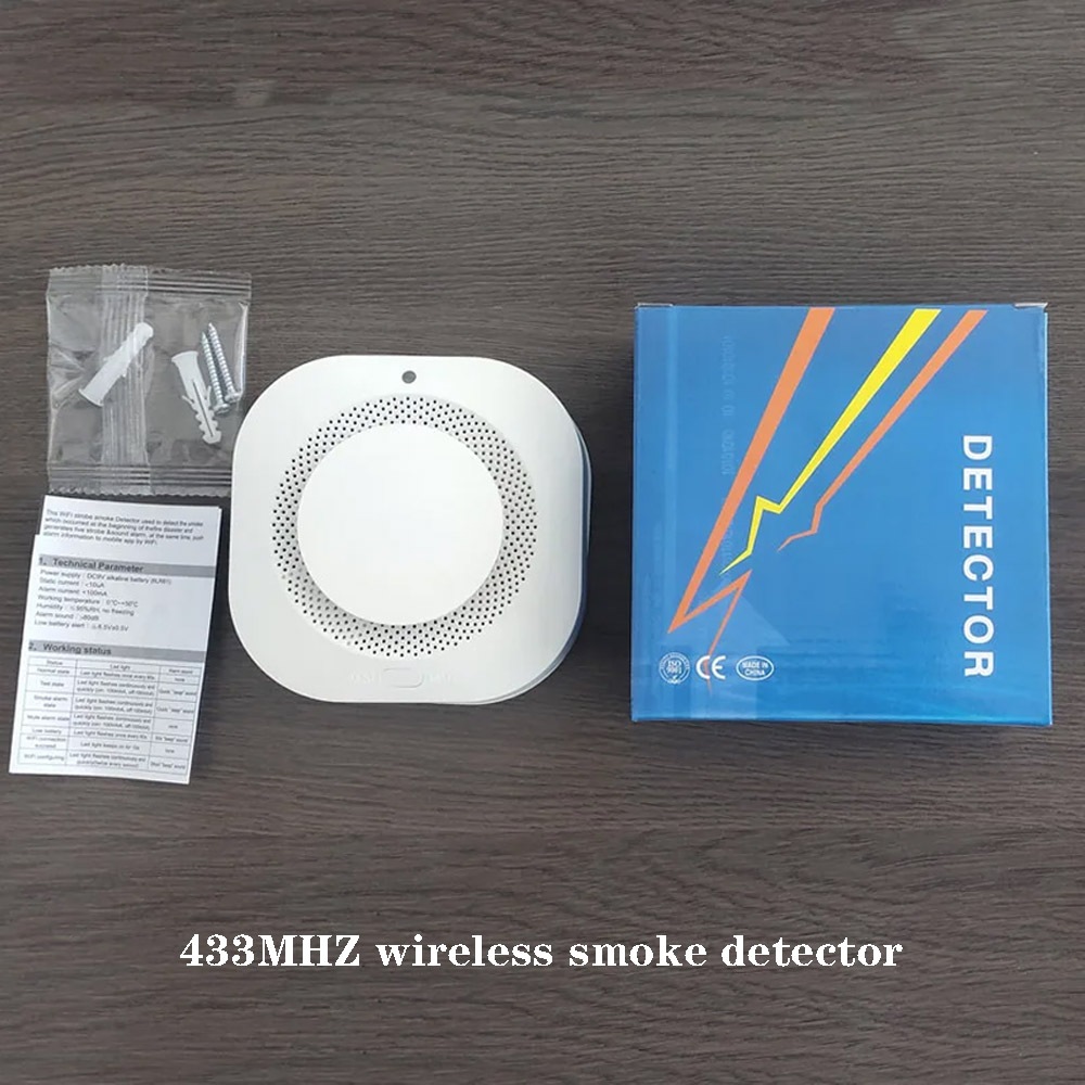 433Mhz Wireless Smoke Alarm Sensor For GSM Alarm System Fire Alarm ...