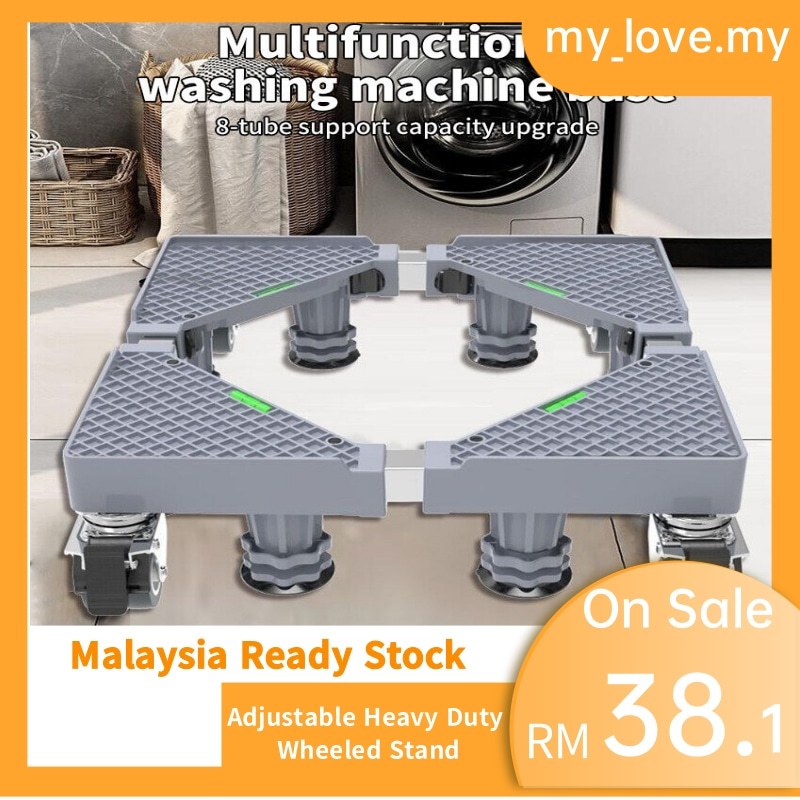 500KG Adjustable Washing Machine & Dryer Stand - Heavy Duty Stainless ...
