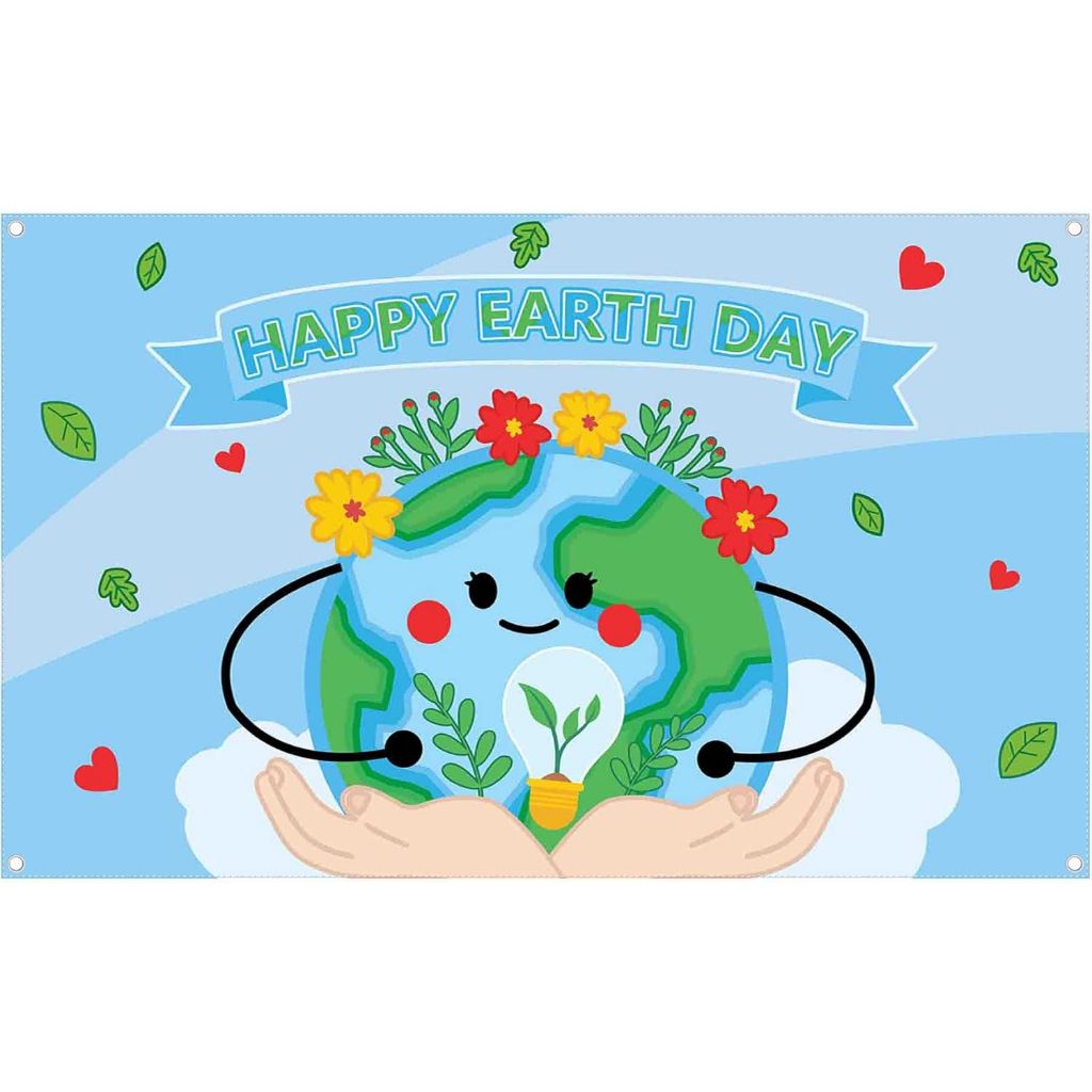 Happy Earth Day Backdrop April 22 Save The Planet Travel Themed ...