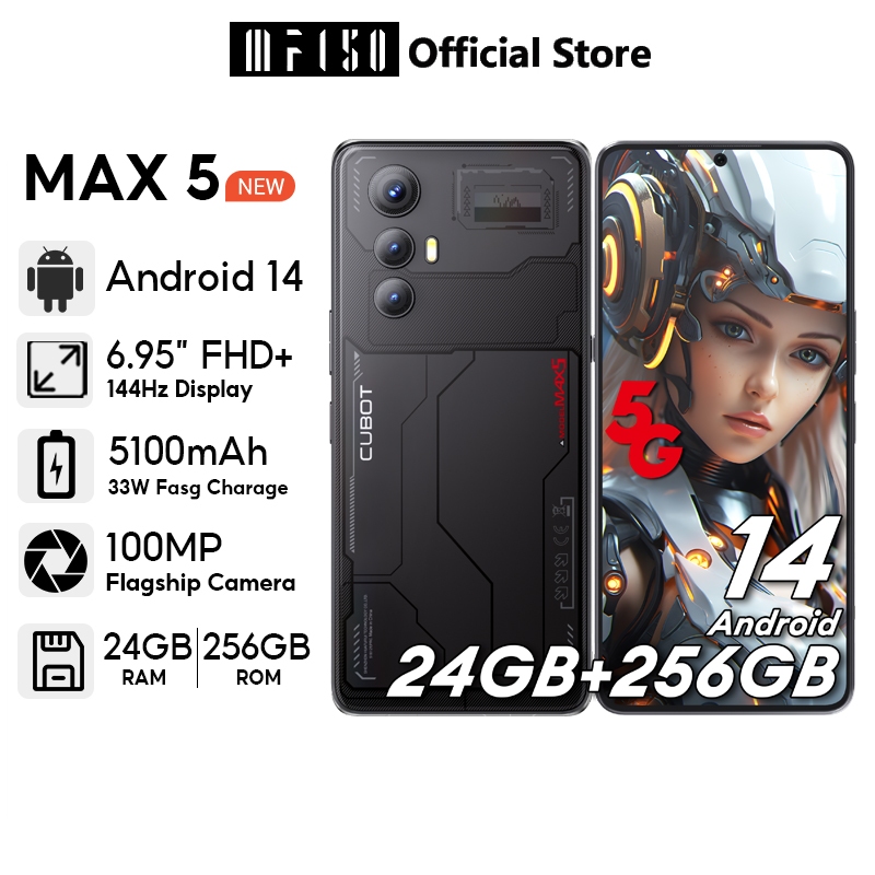 CUBOT MAX 5 5G Android 14 24GB+256GB Dimensity 8200 Mobile 6.95