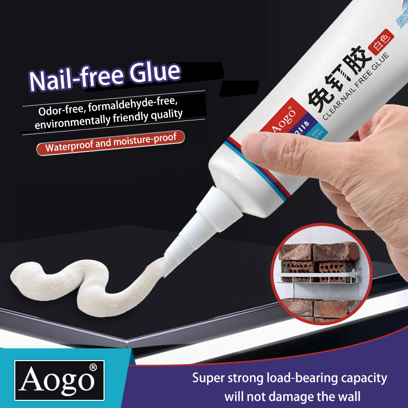 Nail-free glue, kitchen and bathroom shelf bonding super glue without ...