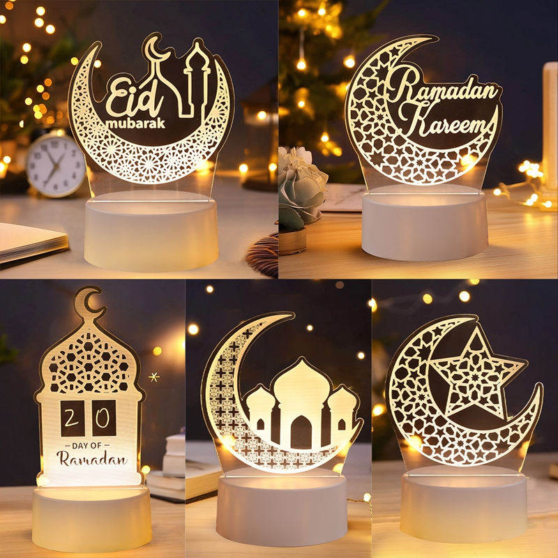 Eid Moon Night Light USB Fairy Led Light Eid Mubarak Ramadan Decoration ...