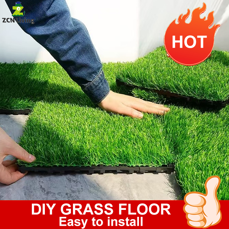 【REDAY STOCK】30cm x 30cm 𝐃𝐈𝐘 Flooring Tiles Artificial Grass Mat Deck ...