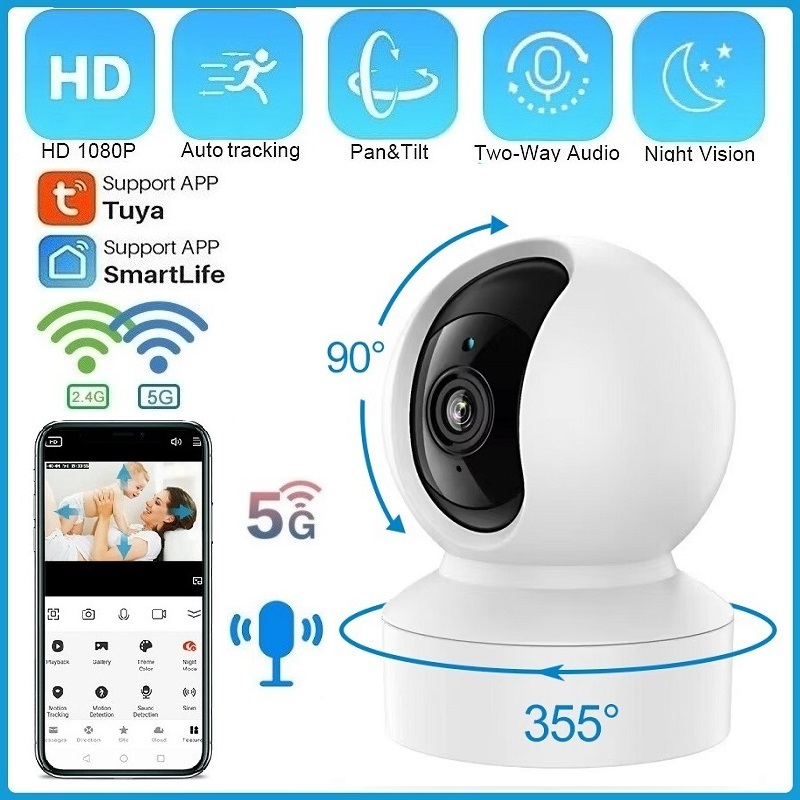 TUYA/Smart Life 1080P WiFi IP Camera AI Auto Tracking 2MP Home Security ...