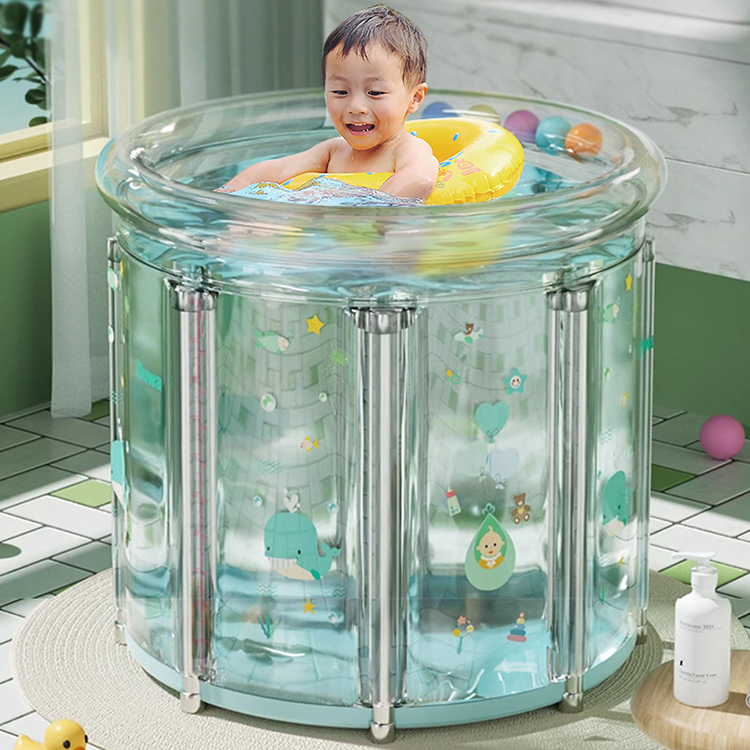 Portable Folding Adult Bath Tub – PVC & Metal Frame, Space-Saving Design, High Weight Capacity, Includes Drainage Pipe, Pump & Cushion
