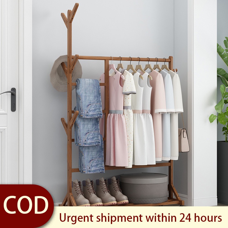 Solid Bamboo Floor Hanger Hat Rack Furniture Coat Rack Tree Branch Coat ...