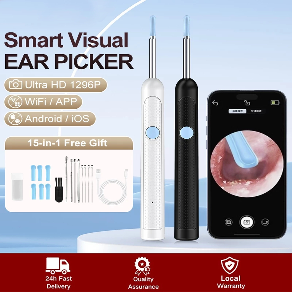 2.5mm Earpick Smart Visual Ear Picker 15-in-1 With Camera For Baby ...