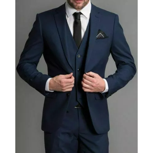 Mavy Blue Formal Suit for Men - Notch Lapel Dinner Prom Look