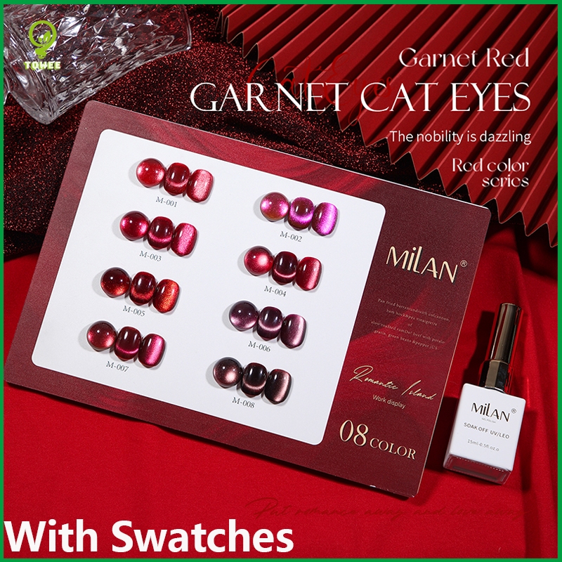 TQ 15ml 8 / 9 color cat eye gel polish set Red Cat Eye High-Shine ...