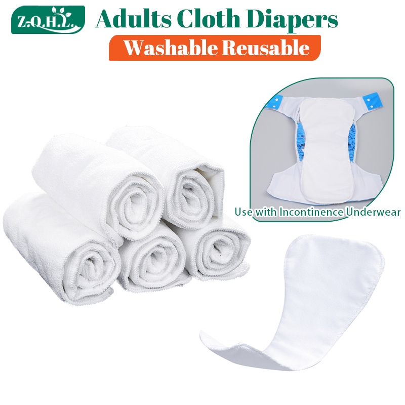 Zhenqinghuli 5 Pack Rayon Microfiber Inserts Liners for Adults Cloth ...