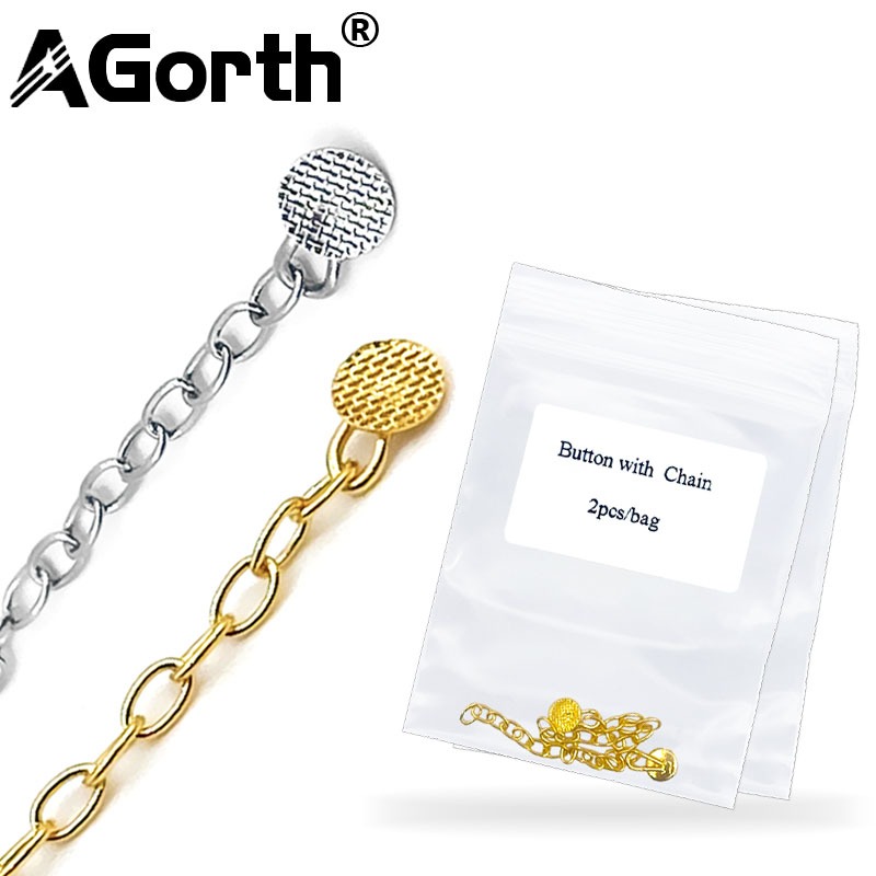 AGorth 2Pcs Dental Orthodontics Lingual Button with Chain Traction ...