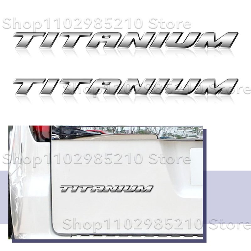 3D Metal Car Logo TITANIUM Letter Emblem Rear Tail Bumper Trunk Badge ...