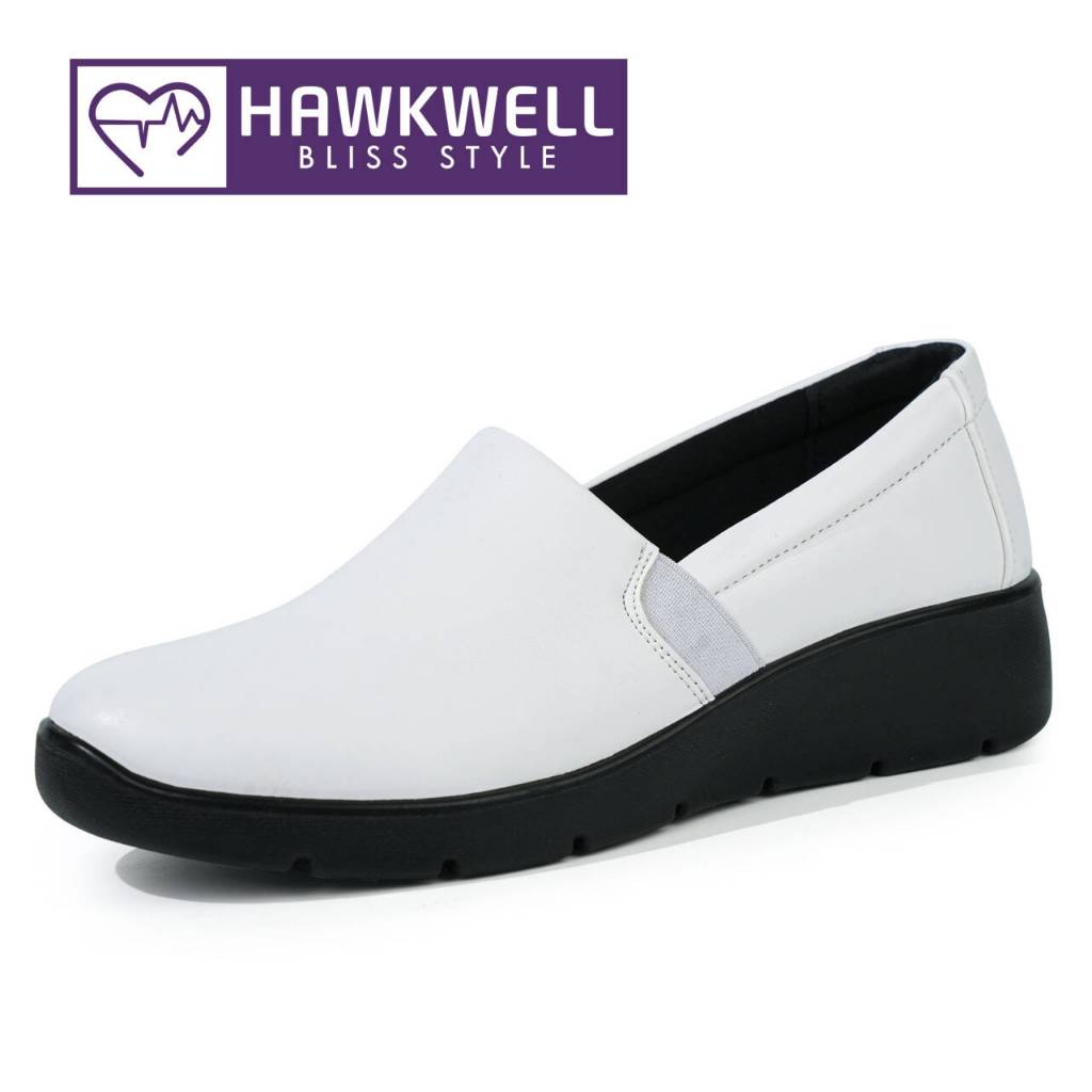 Hawkwell Women's Slip On Nurse Shoes Work Shoes White/Black Kasut Putih ...