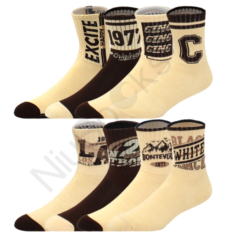 Retro American men's mid-rise socks women's ins-style casual sports ...
