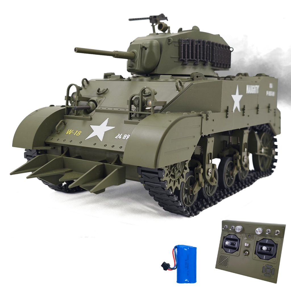 RACENT 1:16 RC Tank US M5A1 Stuart Remote Control Tank Model Toys for ...