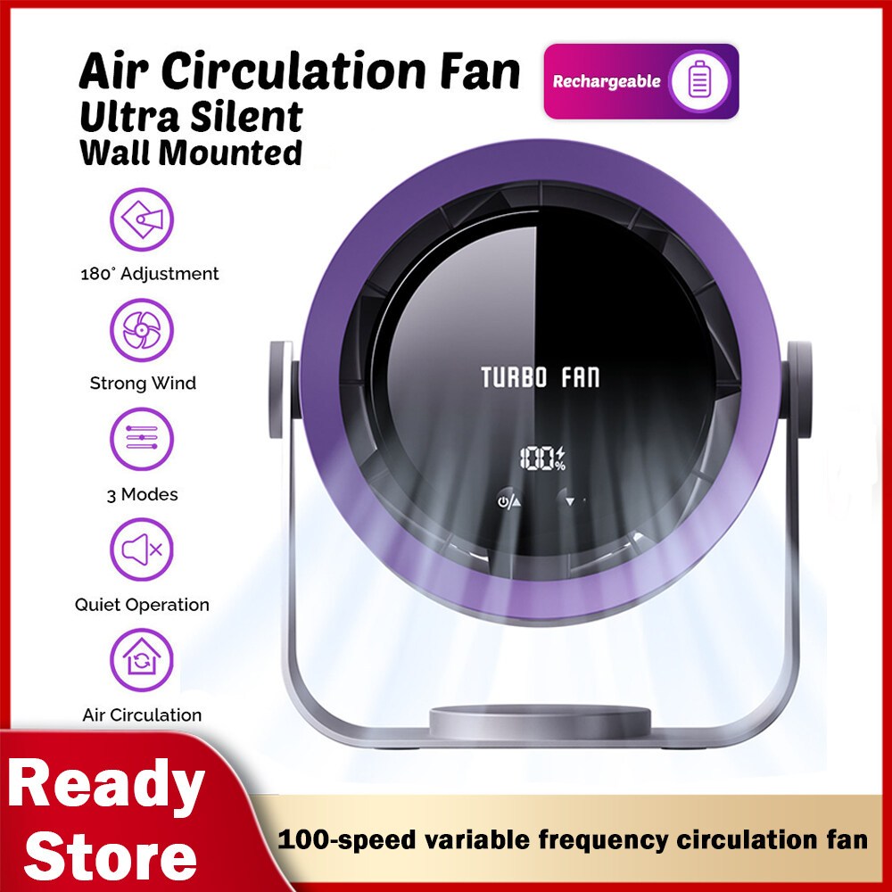 【Malaysia Ready Stock】 Wireless Portable Fan - Air Circulation Fan (7 ...