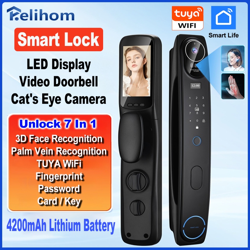 Relihom PF02 TUYA WIFI 3D Face Recognition Digital Lock Palm Vein ...