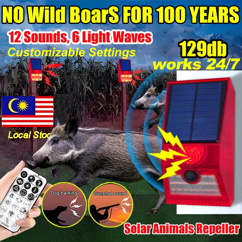 【In stock AI Smart Chip】Solar Alarm Sensor Dog Barking Loud 129db Home ...