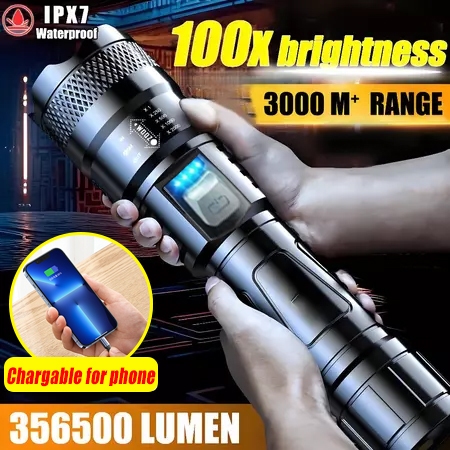 【128 Hours Continuous Use】LED Super Bright Flashlight Lampu Suluh ...