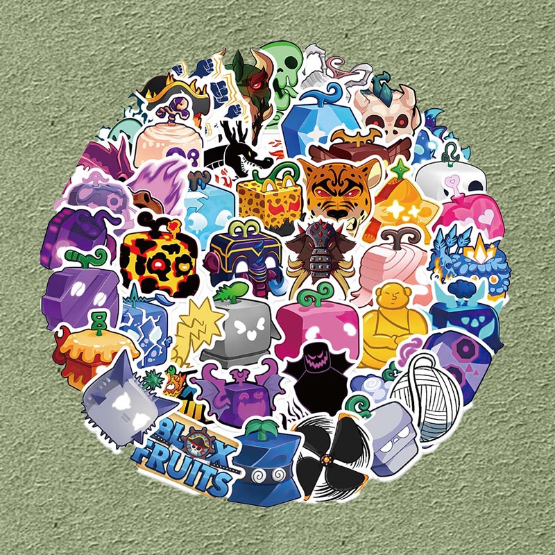 50Pcs Hot Game BLOX FRUITS Stickers Diary Luggage Scrapbook Mobile ...