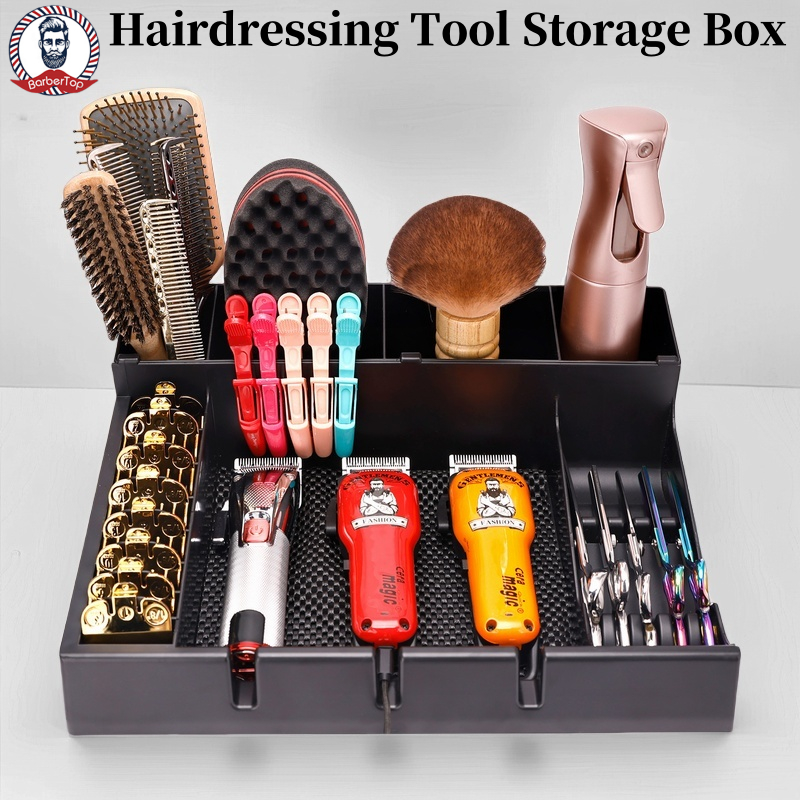 Hairdressing tool storage box base oil baking brush comb push shear ...